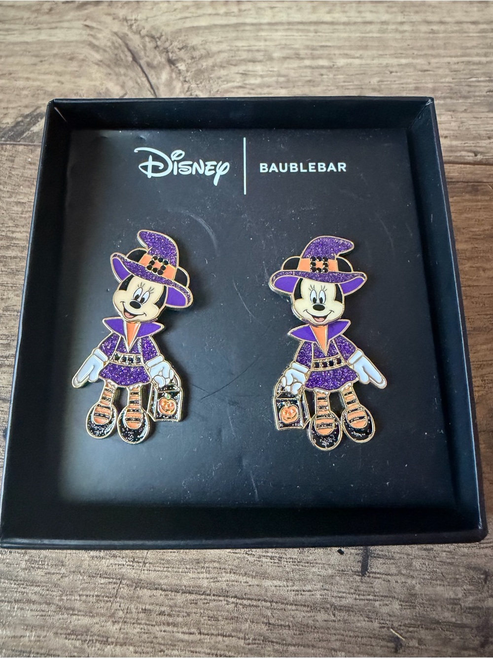 NWT Disney x BaubleBar Minnie Mouse Witch Halloween Earrings | New In Box